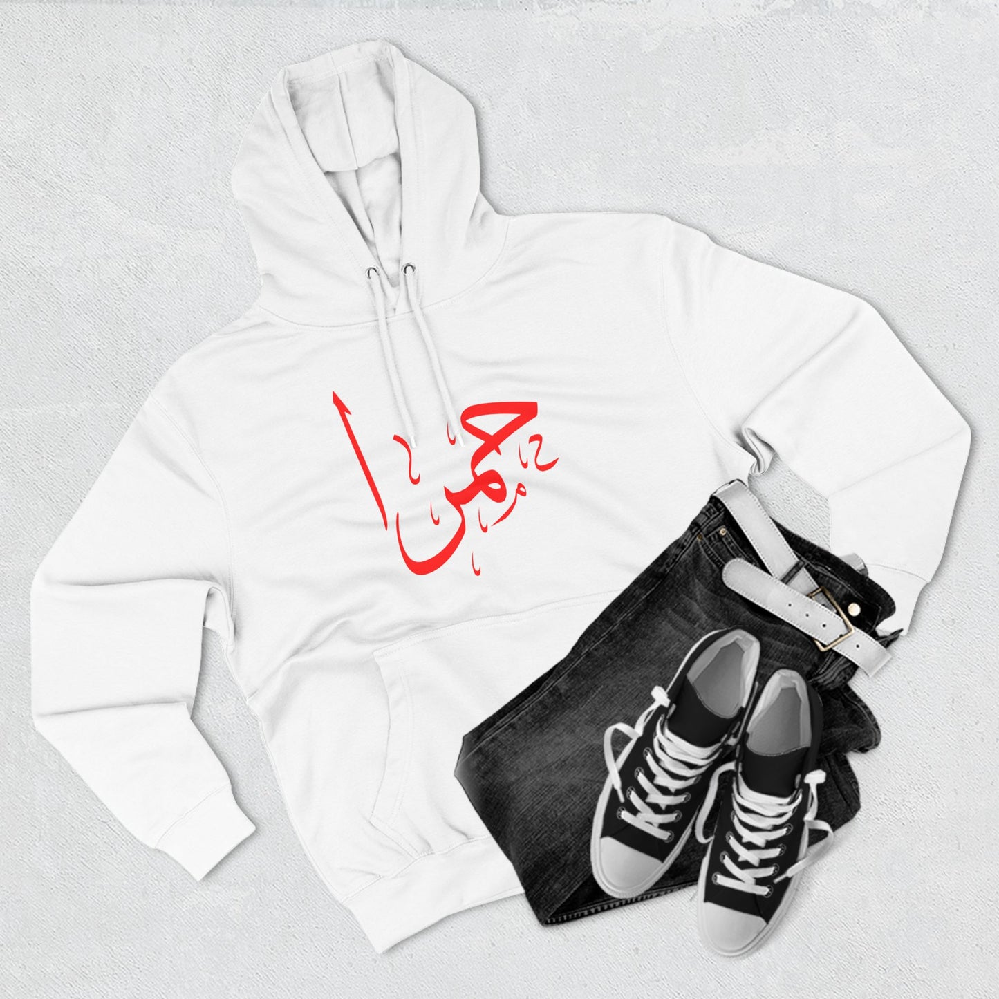 حمرا | Red - Unisex Premium Pullover Hoodie